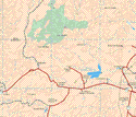 The map also shows the towns (pueblos) of Milpillas, El Sauz, Piedras Negras, Pedernal Primero, Gracias a Dios, Cañada el Rodeo, General Ignacio Zaragoza, La Tomatina, Los Arquitos, Santa Cruz de la Presa, Tapias Viejas, El Varal.
