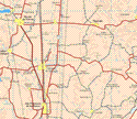 This map shows the major cities (ciudades) of Pablo Escaleras, Rincón de Romos, Tepezala, San Antonio, Pabellón de Hidalgo, Pabellón de Arteaga, Emiliano Zapata, Las Animas, San Francisco de los Romo, El Tepetate.The map also shows the towns (pueblos) of Fresnillo, El Saucillo, el Bajillo, Alamitos, Las Pilas, El Porvenir, Las Norias, El Llano, Arroyo Hondo, Puerta de la Concepción, Carboneras, Caldera, El Milagro, San Luis de Letras, Santiago, Garabato, Ojo Zarco, Adolfo López Mateos, Gorriones, Tepetatillo, El Mezquite, San Antonio de los Martínez, Clavelinas, El Polvo, Viudas de Poniente, El Mezquite, El Tule, Santa Maria de Gallardo.