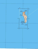 This map shows the major cities (ciudades) of Isla Guadalupe, Campamento Sur.