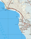 This map shows the major cities (ciudades) of Puerto Penasco or Rocky Point. The map also shows the towns (pueblos) of Toritos, San Antonio, Quitovac, La Choya, Las Conchas, Ejido Juan Alvarez, Sancaro, Santa Rita, Ejido Camprodonico, Ejido Adolto Oribe de Altra, Vicente Guerrero, Los Llpales, Ejido Santa Silvia, Ejido Las Enchilay, Claudia, San Ramon, La Chalita.