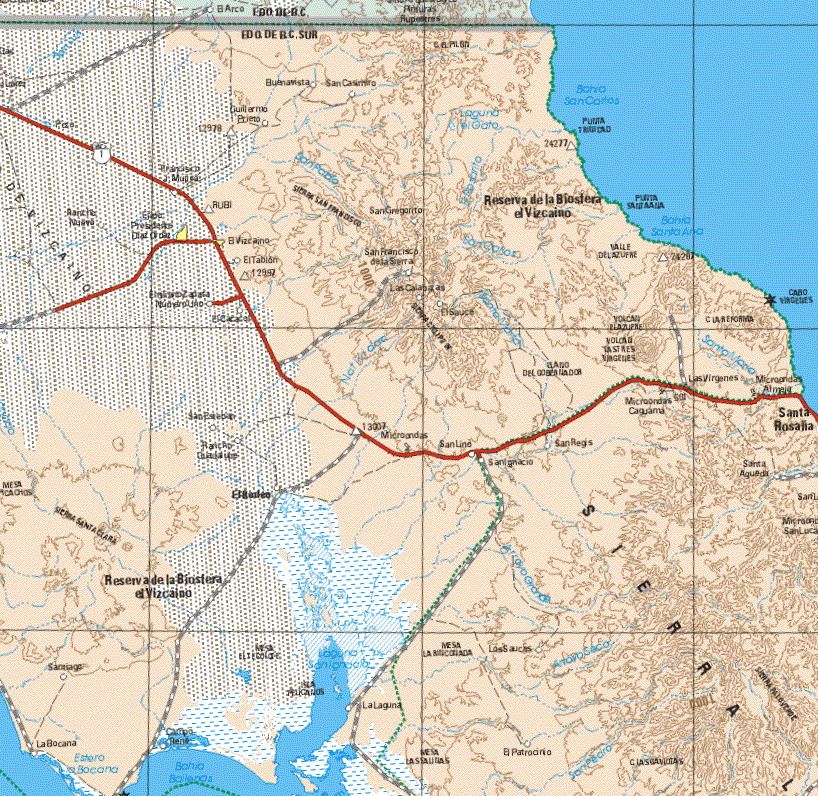 baja california sur mexico map