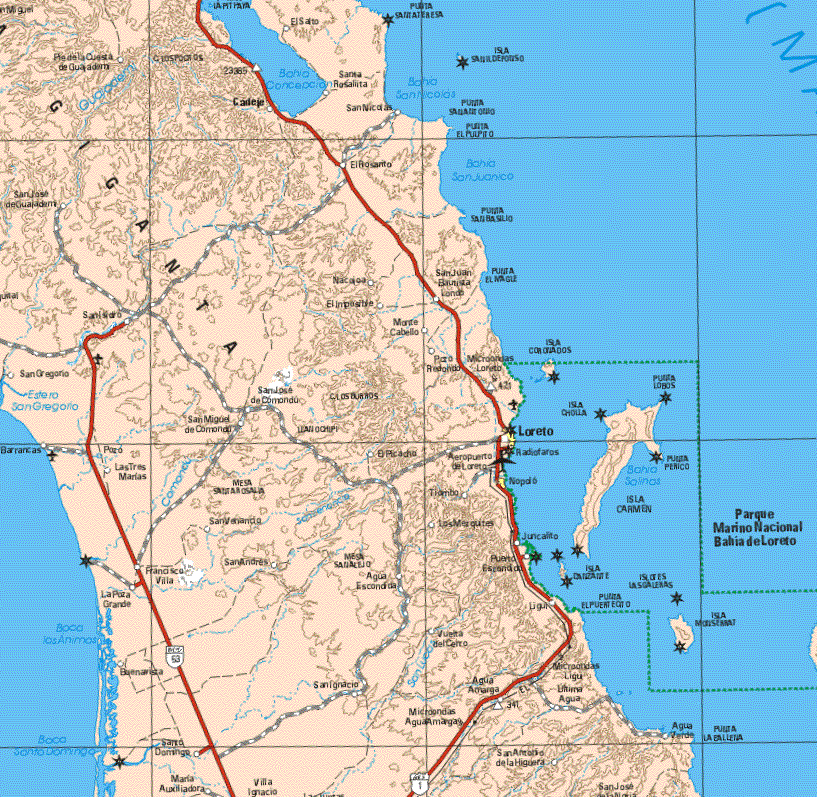 baja california sur mexico map