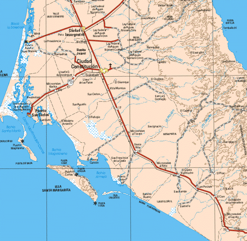 baja california sur mexico map