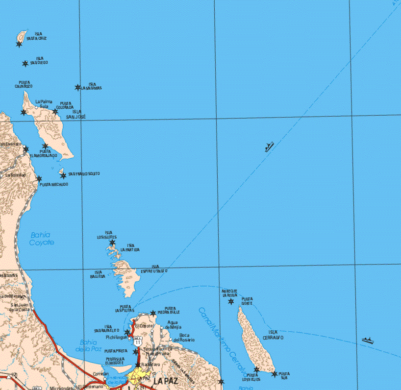 baja california sur mexico map