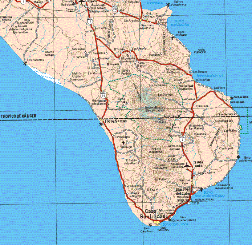 baja california sur mexico map