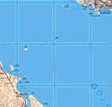 This map shows the major cities (ciudades) of Mulege, Guaymas, Miramar.The map also shows the towns (pueblos) of Isla San Marcos, Isla Tortuga, San Bruno, Santa Rosalía, Punta Chivato, Palo Verde, Mulege, Playa Punta Arena.