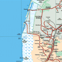 This map shows the major cities (ciudades) of Nunkini, Calkimi, Dzitbalche, Hecelchakan. The map also shows the towns (pueblos) of Tanchen, San antonio Siro, San Nicolas, CuchNolock, Becal, Tepakan, Santa Cruz, Puciaches, Santa Maria, Concepción, San Antonio Sak cahcahches, Bacatrchen, Dzotchen, Poc Boc, Santa Cruz, dzitrop, Xkakoch.