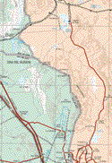 The map also shows the towns (pueblos) of Providencia, Laguna del Rey, El Cinco, Mahovano de las Lilas, Las Morenas, Tres Manantiales, Charcos de Risa, providencia, Finistre, La Virgen, Salvador de Arriba, Sofía de Arriba, Covaconga, Coruña, El Lequelio, San Rafael de Arriba, El Estribo.