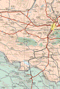 This map shows the major cities (ciudades) of Saltillo, Ramos Arizpe, General Cepeda.The map also shows the towns (pueblos) of Estación Marte, San José de la Paila, Hipólito, Ejido San Juan de Sauceda, El Realito, Santa Cruz, Rancho Nuevo, Ejido Hidalgo, Noria de las Animas, El Pantano, Tanque Viejo, Noria de la Sabina Santo Domingo, San Martín de las Vacas, Ciénega del Carmen, Jalpa, Agua de la Mula, rincón Colorado, Guajardo, Presa de San Antonio, Porvenir de Jalpa, Independencia, Presa de Guadalupe, Macuyu, Refugio de las Cajas San José de la Joya, Huariche, Tanque Nuevo, La Trinidad, El Nogal, Derramadero, Sierra Hermosa, Cuauhtemoc, El Cinco, La Casita, El Pino, San Juan de la Vaquería, Agua Nueva, Santa Victoria, Las Presitas, Nuevo Sabanilla, Notillas, Tinajuela, Tanque de Emergencia, San Felipe, La Puerta, Punta Santa Elena, Benito Juárez, Gómez Farias, San Miguel, El Salitre, Zacatera, Las Animas, El Jazminal, Jalapa, Presa de los Muchachos, Ejido el Colorado, La Cuchilla, Pozo, Encarnación de Guzmán, Estación Canutillo, Presa de San Pedro, El Ranchito.