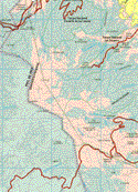 The map also shows the towns (pueblos) of Montealegre, Primer Dinamo, Segundo Dinamo, Tercer Dinamo, Cuarto Dinamo Xalacocontla.