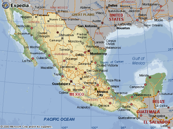 Mexico maps - 250+ maps of mexico, 3 map mexico styles, w/ 450