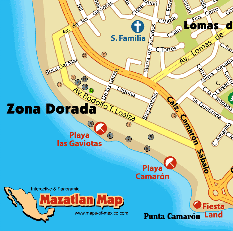 Mazatlan Mexico Interactive Map AO
