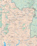 The map also shows the towns (pueblos) of Cañada de la Laguna, El Huisache, Santa Gertrudis, Pitorreales, San Juan Peyotan, Campatehuala, Rancho Viejo, Chuparrosa, El Manguito, Ixtalpa, Luis, Arroyo de Santiago, San Francisco, El Chalate, Luis, Santa Rosa, El Gabino, Los Magueyitos, Jesús Maria, El Cañaveral, Mesa del Nayar, La Silleta, Los Mangos, Santa Bárbara, Las Iguanas, El Cotomo, El Duraznito, Los Sabinos, Camarones, Los Cuervos, Las Hormigas, Los Gavilanes, Los Pericos, La Cueva Prieta, San Miguel del Zapote, Jazmines de Coyultita, Juana burra, El Espejo, Los Sabinos, La Palmita, Huaynamota, Cocobasco, Guadalupe Ocotan, El Colorio.