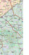 The map also shows the towns (pueblos) of La Guitarra, Las Boquillas, las Trasquillas, El hueso, Presa Nueva, Los Tapetes, La Muralla, El Refugio, El Corralón, Blancas, San Fernando, San Isidro, El Zanjon.