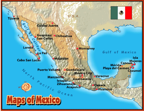 mexico map flag. Click on the map below for the