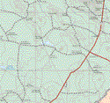 The map also shows the towns (pueblos) of Tecolotes, Santa Rosa, Sabana Grande, Canelaria, San Felipe Teila, Estacion de la Sierrecilla, San Felipe Nuevo Mecurio.