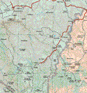 The map also shows the towns (pueblos) of Mesa de Navarro, San Francisco de los Remedios, Cerro prieto, Rancho Viejo, San Francisco, Aserradero las Porras, Aserradero Cebollin, Cocono, La Medalla, La Cumbre, Arroyo de lajas, Ciénega de la Vaca, laguna Ceca.