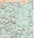 This map shows the major cities (ciudades) of Santa Clara.The map also shows the towns (pueblos) of San Antonio de la Laguna, San José de Reyes, La Escalera, Santa Cruz del Orégano.