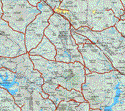 This map shows the major cities (ciudades) of San Juan del Rio, Paso de Mata, Puerta Palmillas, La Estancia, El Cazadero, Amealco.