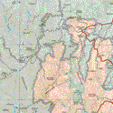 The map also shows the towns (pueblos) of La Ordeña, Huejuquillo el Alto, El Cedro, San Antonio de Padua, Tenzompa, Mezquitic, Totuate, San Andrés Cohamatla, Bajío de los Amoles, San Lorenzo de Azquetlan, Barranca del Tule.