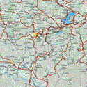 This map shows the major cities (ciudades) of Uruapan, Los Reyes de Salgado, Lombardia, Patzcuaro, Apatzingan de la Constitucion.