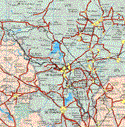 This map shows the major cities (ciudades) of Motepec de Molina Enríquez, Apaxco de Ocampo, Huehuetopa, San Bartolo, Tlapanaloya, Tequixqiac.The map also shows the towns (pueblos) of Acazuchitlan, Oxthac, San José Deguedo, Ignacio Zaragoza, San Agustín Buenavista, San Juan del Cuervo, San Francisco Soyaniquilpan, Agua Escondida, Las Huertas, Xhixhala, Dexhcho, Denxhi, Cosconate, San Felipe Comango, Damate, Loma Alta, Taxhimay, Colonia Juárez, Santa Maria Apasco, Santa Maria Cueva, San Miguel.