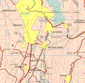 This map shows the major cities (ciudades) of Cuernavaca, Temixco, Amador Salazar, Yahutepec de Zaragoza, Jiutepec, Emiiano Zapata, Xochitepec, Ticuman.The map also shows the towns (pueblos) of Tlahuapan, Tejalpa, Progreso, Pueblo Chico, Calera Chica, Cliserio Alanis, Villa de las Flores, Tetlama, San Isidro, Barranca Honda, Acatlipa, Mariano Matamoros, Mérida, Tezoyuca, Tepetzingo, Chiconcuac, Tetecalita.