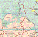 The map also shows the towns (pueblos) of Santo Domingo Ocotitlan, Amatlan, Los Laureles, San Felipe Neri, Nicolás Zapata, El Vigía, Tlanepantla, Nepopualco, Totolapan, Cuatempan, Amatlipac.