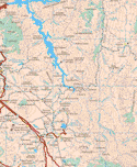 This map shows the major cities (ciudades) of Huajimic, Francisco I. Madero, San Luis de Lozada, Camichin de Jauja, Miguel Hidalgo, Camichin de Jaula, San José de Mojarras, El Buruato, Trigomil, La Labor, Santa Maria del Oro, San Pedro Lagunillas.The map also shows the towns (pueblos) of Carretones de Cerritos, Coyoltita de Mala Noche, Las Higueras, El Zapote, El Rayón, Colorado de la Mora, San Pablo, Higuera Gorda, Agua Caliente, Estación Mango, Playa de Golondrinas, Las Jaras, Calera de Cofrados, El Floreño, Naranjito de Copal, Santiago de Pochotitlan, Mojarrillas, El Saucito, Agua Buena, Mora, El Sauz, Ejido Buckingham, La Palmita, El Roble, Colonia Moderna, El Juanacaxtla, Tamazula, Las Piedras Cargadas, Rincón de Calimayo, El Refugio, Cerro Blanco, San Leonel, El Limón, La Laguna, La Lobera, Santa Bárbara, Acuitapilco de Baca Calderón, El Ermitaño, La Calinda, Zapotanito, El Caracol, Tepetiltic, La Hiedra, La Estanzuela, Santa Fe, El Colorado, Tequepexpan, El Ocotillo.