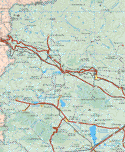 The map also shows the towns (pueblos) of Mezquites, Cacalutan, Barranca.