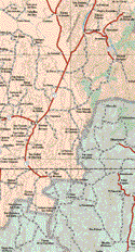 The map also shows the towns (pueblos) of Santa Rita, Presa San Antonio, San José del Sitio, Palmillas del Sitio, Sandia el Grande, San Joaquín de Soto, La Reforma, Joya Palmita, Santa Rosa, Cedritos, La Escondida, Santa Ana, El Tecolote, San Felipe, Estanque Nuevo, Aramberri, Los Medina, La Soledad, La Reforma, Charco, de la Granja, La Zorra, Cerrito de Vacas, San Ramón de Martínez, Cruz de Elota, San Miguelito, Mesa del Traidor, La Unión, Carmen de la Laja, La Lajita, las Jatillas, Trinidad de Molina, San Antonio Peña Nevado, San Diego, Capadero, San Gregorio, El Reparo, San Vicente de la Puerta, Doctor Arroyo, El Carmen de Castaño, San Isidro de Fernández, San Ignacio de Torres, El Llano, Boquillas, Cerrito del Aire, Lobera de Portillo, San José de la Luz, San José de Cuatro Camines, San Rafael de Martínez, La Presa de San Carlos, Mier y Noriega, Tapona Morena, Puerto del Aire, Cerros Blancos, Colonia Agrícola San Isidro, Presa Maltos.