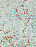 This map shows the major cities (ciudades) of San Juan Tepa, Actopan, Pachuca de Soto, Chicavasco.