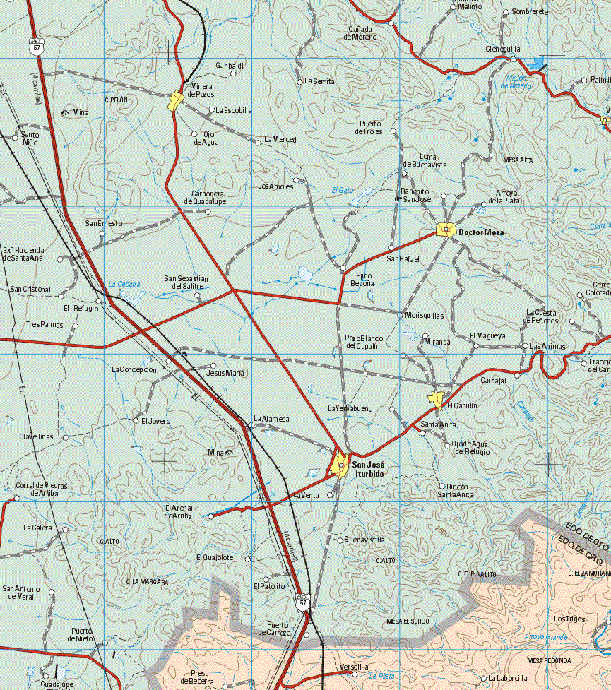 The map also shows the towns (pueblos) of Presa de Becerra, Versolilla, La Laborcilla, Los Trigos.