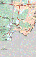 The map also shows the towns (pueblos) of Caobas, Nicolás Bravo, Francisco Villa, Nachicocom, Tres Garantías, Dos Aguadas, Tomas Garriso Canabal, Esteban Baca Calderón, José Narciso Rovirosa, Cocoyol, Cacao, Javier Rojo Gómez, Alvaro Obregón.