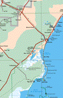 The map also shows the towns (pueblos) of Punta Laguna, Piedras Negras, Coba, San Juan, Akumal, Playa Aventuras, Chanchen I Hondzonnot, Yaxche, Macario Gómez, Ciudad Chemoyil, Casa Cenote, Tulum, El Paraíso, Kancab- Dzonot, José Maria Pino Suárez, Chun-Yaxche, Yodzonot Chico, Boca Paila, La Esperanza, Tzitil, Vigía Chico, Javier Rojo Gómez, Santa Julia.
