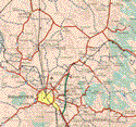 This map shows the major cities (ciudades) of Moctezuma, Villa de Arista, San Luis Potosí, Soledad de Graciano Sánchez.The map also shows the towns (pueblos) of Santa Teresa, La Luz, La Tapona, La Noria de las Flores, Pozas de Santa Ana, Los Amoles, Mojados, Cavellinas, El Tajo, El Tajo, El Realejo, La Yerbabuena, El Charquito, Abrego, San Isidro, Guadalcazar, Cucamo, Ancon, La Guaracha, Derramaderos, San Lorenzo, Bacas, Cerritos de Zavala, El Ojito, Tanque Nuevo, Peotillos, Los Petronitas, Valle Umbroso, La Mantequilla, Villa Hidalgo, Lagunilla, Joya de Luna, Ahualulco, El Carrizal, Correo Primero, Peñasco, El Aguaje Nuevo de la Cruz, Rincón del Refugio, Rincón del Porvenir, Son Ellas, Pozo del Carmen, Cerro Prieto, Mexquitio, Maravillas, Rinconada, Enrique Estrada, Armadillo de los Infantes, San Nicolás Tolentino, Paisanos, Cerro de San Pedro, Llanos de los Saldaña, Escalerillas, San Nicolás de los Jasos, Laguna de Santa Rita, Xoconastle, Los Arroyos, La Pila, Tepetate, Laguna de San Vicente, Villa de Zaragoza, La Esperanza, Texas, Sierra de Alvarez, Kilómetro Cincuenta y Ocho, Santa Catarina, Atotonilco, Ojo de Agua de San Juan. 