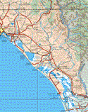 This map shows the major cities (ciudades) of El Rosario, Escuinapa.The map also shows the towns (pueblos) of La Nona, Puerta de San Marcos, Santa Lucia, El Zacate, Tepuxtla, Los Naranjos, El Habal, El Recodo, Copala, El Salto, El Verde, Zavala, Siqueros, Cofradía, Concordia, Escamillas, El Roble, El Vainillo, Malpica, Mesillas, Palos Blancos, San Lorenzo, Chele, El Castillo, Isla de la Piedra, Villa Unión, El Walamo, El Huajote, Los Arrayanes, El Zopilote, Santa Maria, El Tablón N. Uno, Las Higueras, Cacalotan, Llano de la Palma, La Rastra, Potrerillos, Copales, Matatan, El Matadero, Los Pozos, Gregorio Vázquez Moreno, Agua Verde, Pozole, Ponce, Maloya, La Tebana, Playas el Caimanero, Chametla, Majagual, La Ciénega, Isla del Bosque, José Maria Morelos y Pavón, La Campana Dos, Palmito del Verde, La Campana Uno, Ojo de Agua de Palmillas, Cristo Rey, Teacapan, La Concepción, El Roblito.