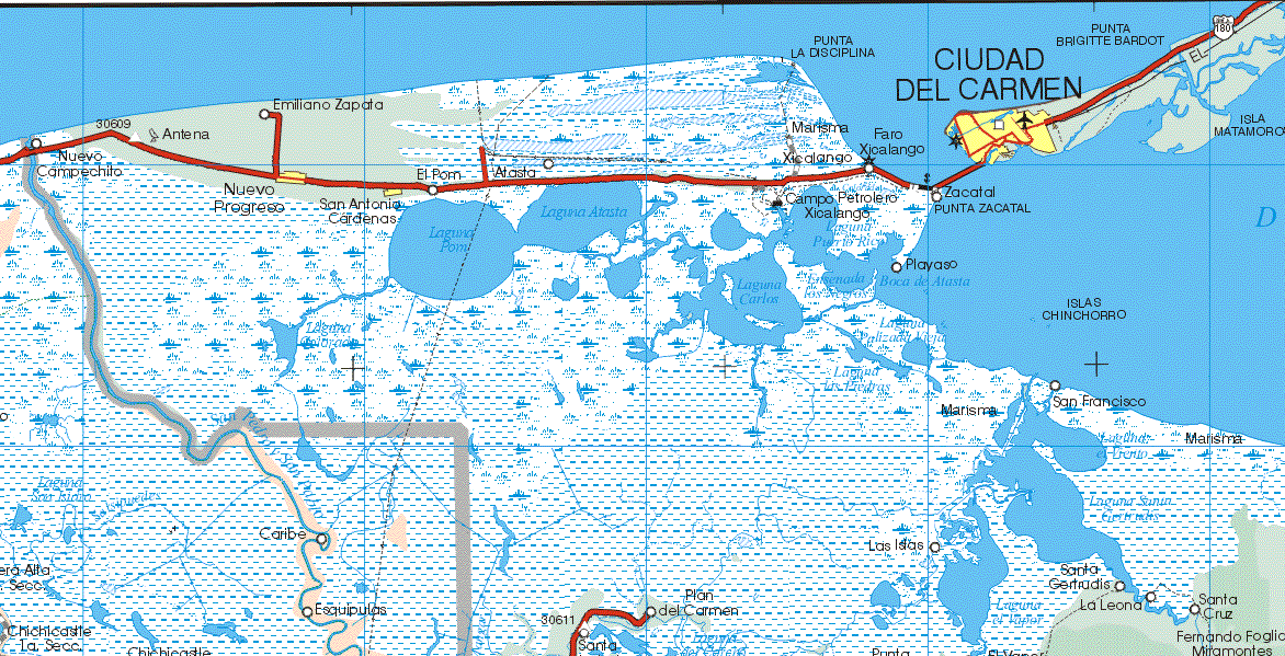 The map also shows the towns (pueblos) of Caribe, Esquipulas, Chichicastle, Chichicastle 1a Sección.