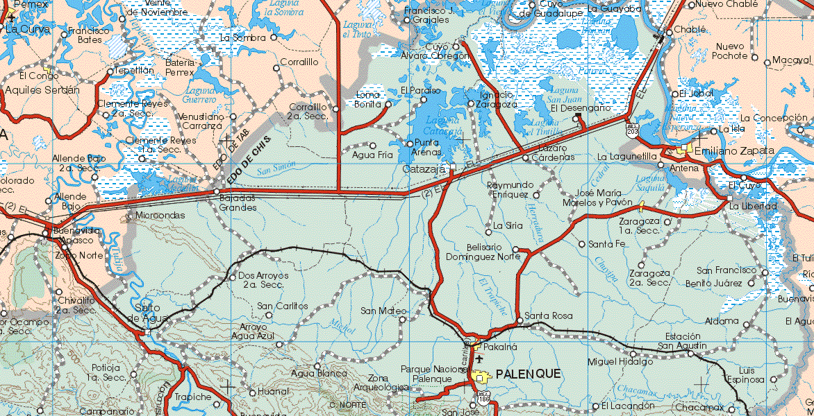 This map shows the major cities (ciudades) of El Congo, Emiliano Zapata.The map also shows the towns (pueblos) of La Curva, Veinte de Noviembre, Francisco Bates, La Sombra, Francisco J. Grajales, Cuyo de Guadalupe, La Guayaba, Nuevo Chable, Tepetitan, Corralillo, Pochote, Macayal, Aquiles Serdan, Clemente Reyes 2ª Sección, Venustiano Carranza, Allende Bajo 2ª Sección, Clemente Reyes 1ª Sección, Allende Bajo, Buenavista, Zapo Norte, Chivalito 2ª Sección, Corralillo 2ª Sección, El Jobal, La Concepción, La Isla, La Lagunetilla, El Cuyo, El Tulin, Buenavista.