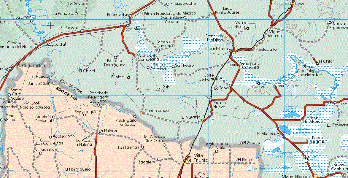 Tabasco mexico map [8] - map of tabasco mexico [8] - mapa de tabasco [8]