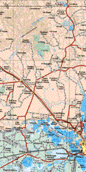 This map shows the major cities (ciudades) of Aldama, González, Estación Manuel, Graciano Sánchez, Los Aztecas, López Rayón, Altamira, Tampico.The map also shows the towns (pueblos) of Los Eslabones, Cinco de Mayo, La Piedra, Lavaderos, San Miguel, Piedras de Lumbre, El Taray, La Peña, El Vidal, San Vicente, San Eugenio, Guadalupe Victoria, Las Yucas, Buenavista, El Cabrito, Eduardo Benavides, El Plomo, San Rafael, San Bartolo, Las Lajas, La Coma, La Azitrosa, El Nacimiento, Nicolás Bravo, Aureliano Caballero, El Palomo, Mariano Matamoros Dos, Higinio Tanguna, Francisco I. Madero, Cinco de Febrero, Santa Fe, El Carrizal Segundo, Santa Juana, Aguilas de Bernal, Las Flores, Tabla Tirada, Tantoyuquila, Cuauhtemoc, Lomas del Real, Esteros, Las Prietas, Nuevo Tantoan, San Antonio Rayón, La Gloria, Reforma, Vuelta de la Yegua, Mata del Alba, San Carlitos, Estación Colonia.