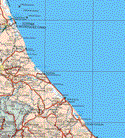 This map shows the major cities (ciudades) of Santiago de la Peña, Tuxpan de Rodríguez Cano, Poza Rica de Hidalgo, Tecolutla, Papantla de Olarte, Gutiérrez Zamora, Agua Dulce, San Rafael, Martínez de la Torre, Misantla.The map also shows the towns (pueblos) of La Victoria, Miramar, Emiliano Zapata, Peña de Afuera, Francisco I. Madero, Cazones de Herrera, Barra de Cazones, Nuevo Tejacanil, La Concepción, Carislay, Rancho Nuevo, Moquitla, El Volador, Vicente Herrera, Camizal, Moquilta, Taracuan Dos, San Pablo, Ignacio Muñoz, Ciudad Muñoz, San Lorenzo, Rafael Valenzuela, El Triunfo, El Fuerte de Anaya, El Triunfo, Espiral, Hueytepec, Pueblito, Puntilla Aldama, Casitas, Nautla, Joloapan, Maria y la Torre, El Pital, Barra de Palmas, Emiliano Zapata, La Libertad, Adalberto Teyeda, El Diamante, Arroyo Hondo, Vega de Alatorre, Las Higueras, Tlapacoyan, Cueva Santa, Santa Cruz Hidalgo, Villa Emiliano Carranza, Colipa, Santiago, Plan de Arroyos, La Monera, Yecuatla, Dos Arroyos, Santa Ana.