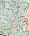 This map shows the major cities (ciudades) of Florencia, Milpillas de Allende, Trinidad García de la Cadena, Teinga.The map also shows the towns (pueblos) of Atola, Chacuiloc, Mesa de los Rayos, Potrerillos, Los Campos, Huitzila.